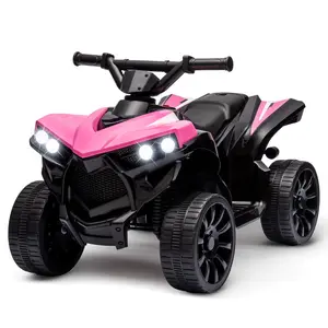 GARVEE Electric ATV 6V Ride-On Toy Car with Music, LED Lights, Max Speed 1.8mph, Max Weight Capacity 55 LBS, 4 Wheeler in Pink