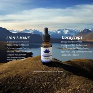 Energize - Functional Mushrooms - Natural Fitness - Vitamin - Supplement - Dietary - Cordyceps & Lion's Mane Extracts for Energy Boost and Mental Focus Boost Healthcare Bathroom