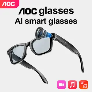 AOC AI Smart Camera Glasses with 8MP HD Video Recording Hands-Free Photo & Video Bluetooth Audio & Calls 160+ Languages Real-Time Translation Photochromic Lenses for Travel & Outdoor Wearable Technology