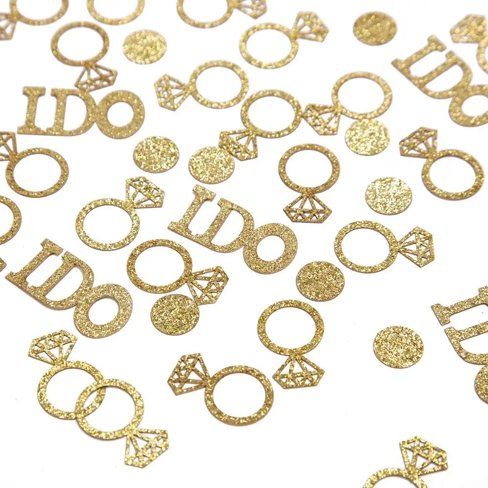 Wedding Table Confetti,Glitter Paper  Ring Confetti, I Do Engagement Party Table Scatter,Bachelorette Bridal Shower Party Decorations
