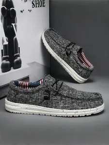 Men's Sporty Lightweight Loafers, Bohemian Style Casual Shoes, All-Season Textile Upper, Comfortable Rubber Sole, Perfect for Daily Wear, Slip On Shoes