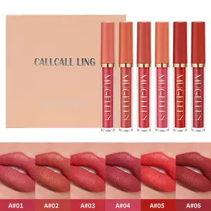 6Pcs Soft Matte Lip Glossy Set Long Lasting Makeup Non Fade Non Drying Waterproof Liquid Lipstick Smooth Plumping Lip Glaze Suitable All Skin Types Cosmetic