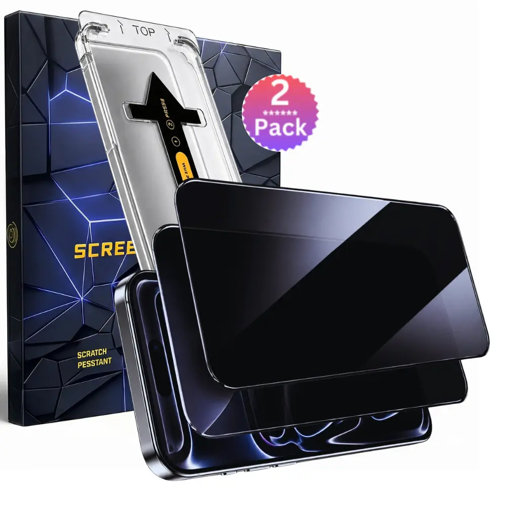2-Pack Anti-Spy Privacy Tempered Glass Screen Protector - Shockproof Phone Accessories, Aftermarket Phone Screen Protectors That Fits iPhone 17,16,15,14,13,12,11