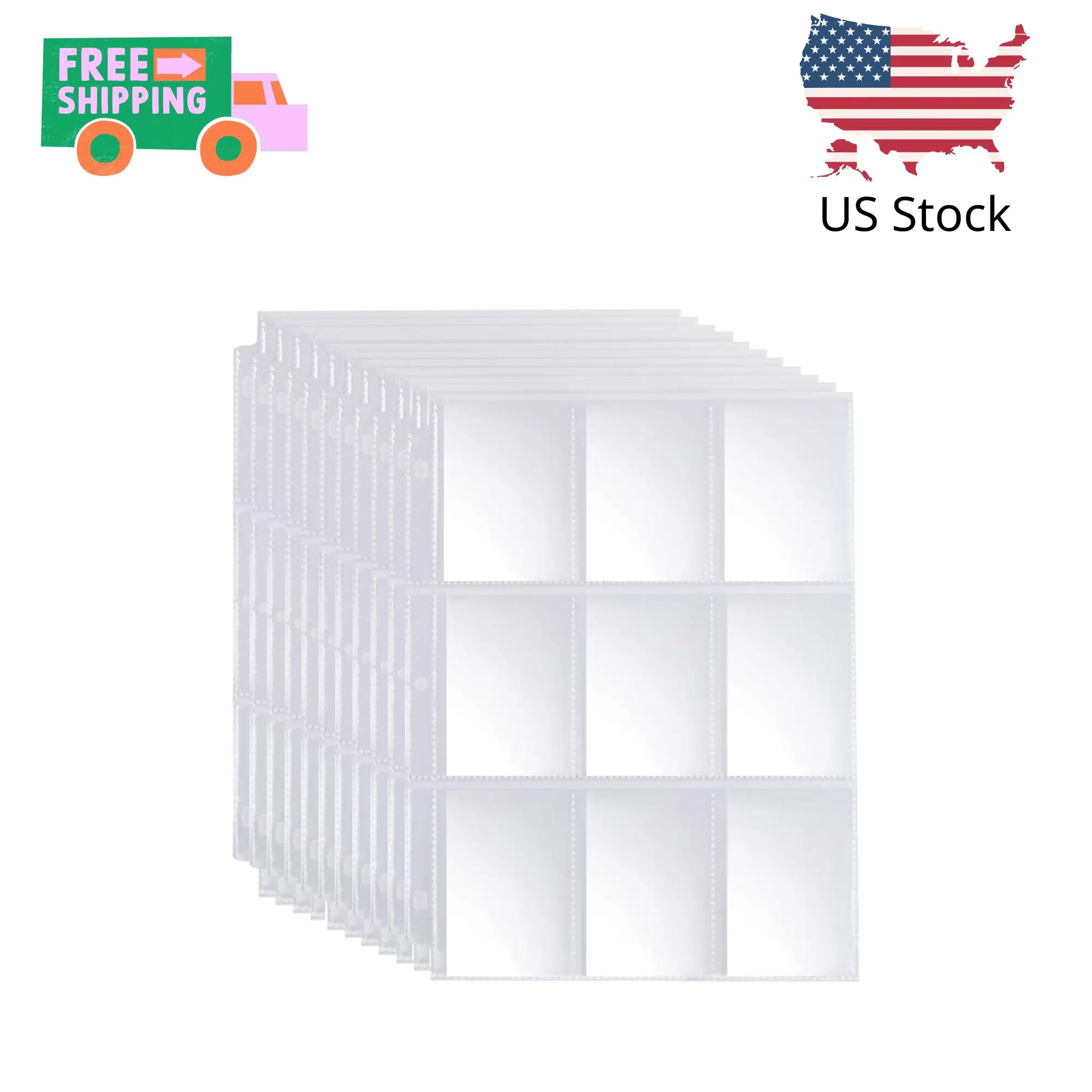 9 Pocket Page Protector - 648 Pockets Premium Double Side Trading Card Sleeves Pages