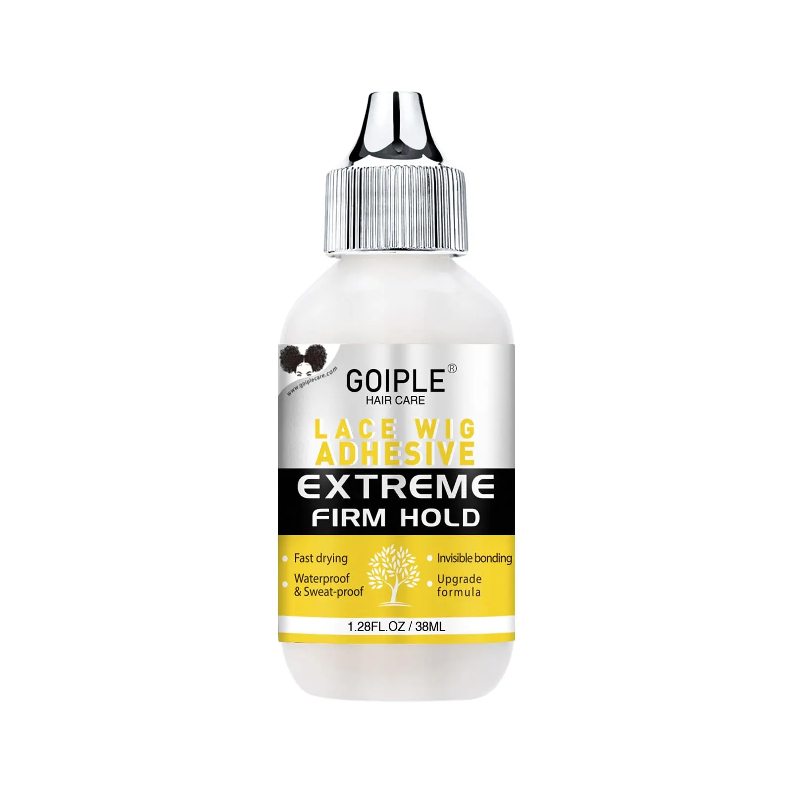 Goiple Lace Glue (38ML Wig Adhesive) - Light Hold, Waterproof, Transparent Hair Styling Accessory for Forehead-Lace Wigs, Hair Replacement, Safe for Scalp and Skin Contact