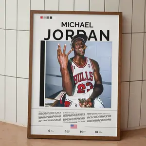 Michael Jordan Poster Poster  Wall Art, Vintage Print for Sports Fans & Home Decor