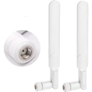 Dual Band WiFi Antenna 2.4GHz 5GHz 5.8GHz 9dBi MIMO RP-SMA Male Antenna for WiFi Router  Network Card USB Adapter  IP Camera Video  -2Pack White