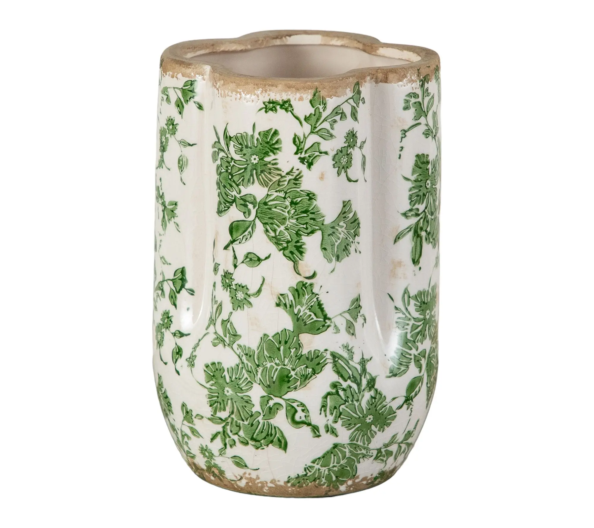 9-in Flower Print Planter by Nearly Natural