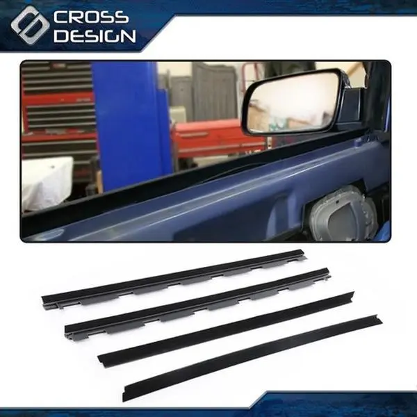 CROSSDESIGN 4PCS Automotive Inner & Outer Window Weatherstrip - Flexible, No Smell Replacement Seal, Waterproof, Leakproof, Easy-Install Car Accessory for Chevrolet GMC 1988-2002 Vehicles