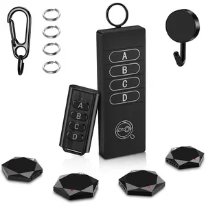 Key Finder Locator, Remote Control Item Tracker with 85DB Loud Beeping Sound in 164ft for Anti-Lost Tags and Keychains(2 RF Transmitter & 4 Receivers)