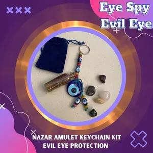 Nazar Amulet KeyChain Kit Evil Eye Protection