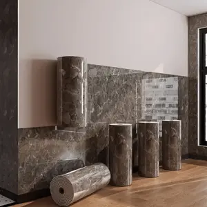 Marble-style kitchen wall stickers, self-adhesive design easily upgrades walls, quickly beautifies rental kitchens, creates stylish home vibes, enhances overall decor style