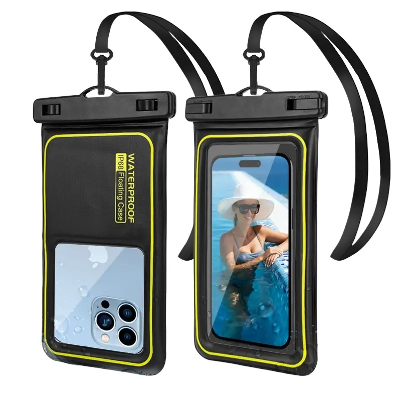 IP68 Waterproof Phone Bag, Sponge Floating Case with Lanyard, Touchscreen Compatible for iPhone 17 Pro Max 16 15 14 S25 S24, Travel Essential, Beach, Protection