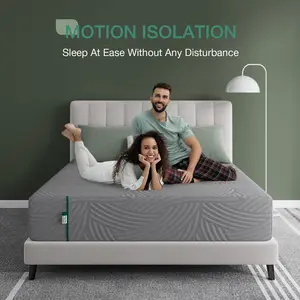 Memory Foam Mattress&Fiberglass-Free, Cooling Gel Infused Gel Mattress in a Box , Medium-Firm,  Washable Cover,10inch/12inch/14inch and Queen/King Size