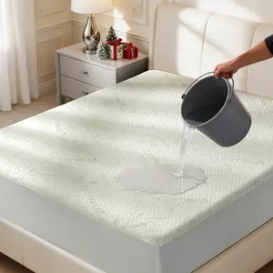 Shilucheng Waterproof Bamboo Cooling Mattress Protector (60"x80"), OEKO-TEX Certified Anti-mite Hypoallergenic, Noiseless Breathable Washable Cover, 6–18 Inch Deep Pocket