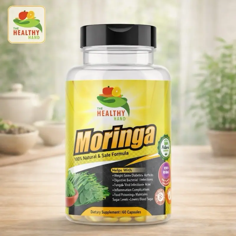 Moringa Capsules, Dietary Vitamin Supplement for Diabetes Support, Muscle Health & Healthcare Needs