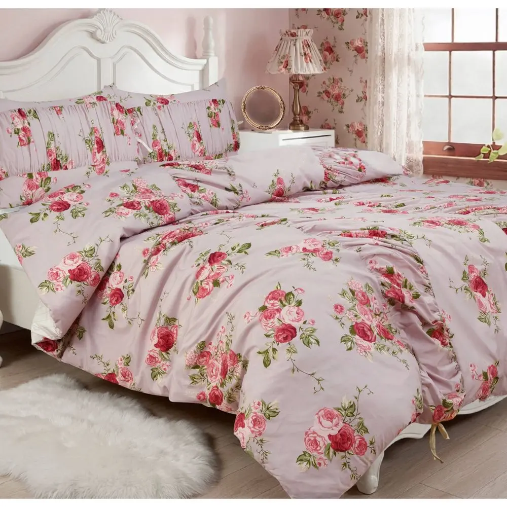 Ruched Comforter Set Floral