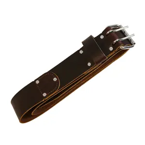 ToolPro 2 in. Premium Oil Tanned Top Grain Leather Tool Belt with Nickel Plated Steel Hardware Fits Sizes 28 to 50 Inches