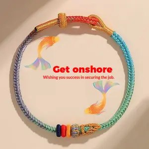 "Pick up the Pen and Succeed" Themed Zodiac Year Woven Gradient Red Rope Chinese Style Bracelet, Blessing Gift for High School & College Entrance Exams
