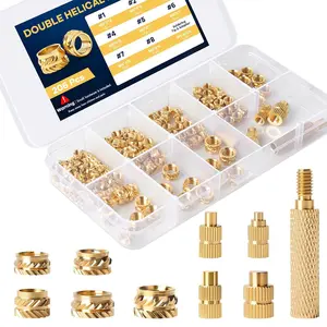 206 count Threaded Inserts for Plastic, Metric M3 M4 M5 M6 Heat Set Inserts Assortment Kit with Soldering Iron Tips & Adapter, Spiral Knurled Brass Nut Inserts for  Printing Projects