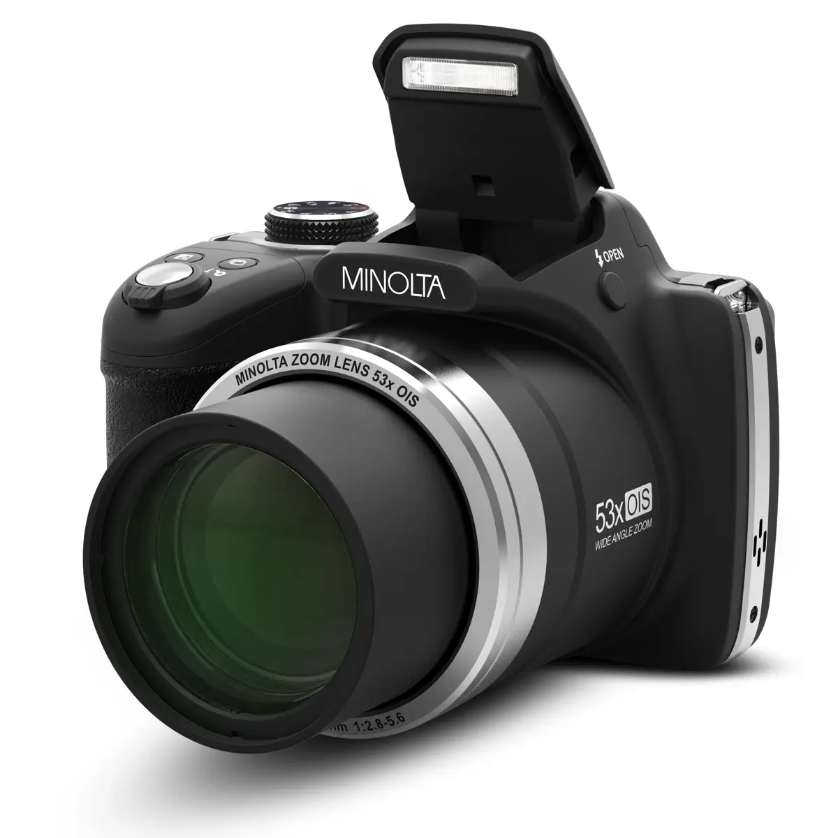 Minolta MN53Z 16MP FHD Wi-Fi Bridge Camera with 53x Optical Zoom, Black