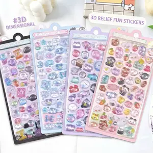 A set for 2 PACKS !! Solid Epoxy Resin 3D Cute Stickers,Not Hollow Plastic Premium Puffy Decals (Not Hollow Plastic) for Scrapbooks, Journals, Phone & Laptop Decoratio,Thick Solid Epoxy 3D Stickers – Premium Glossy Resin Puffy Decals for DIY Crafts