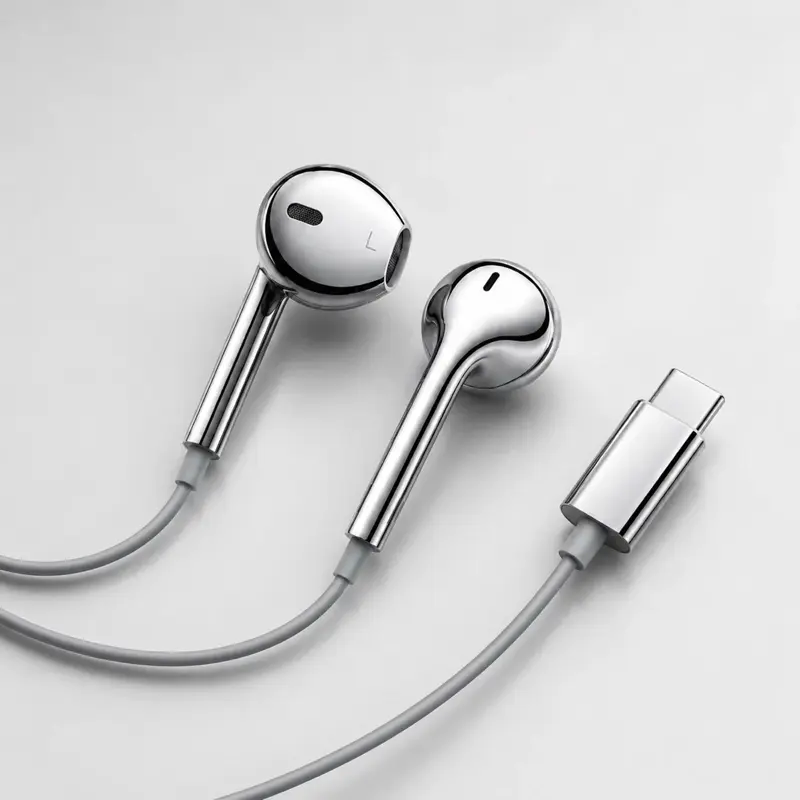 Silver Wired Earbuds - Type C & Lightning