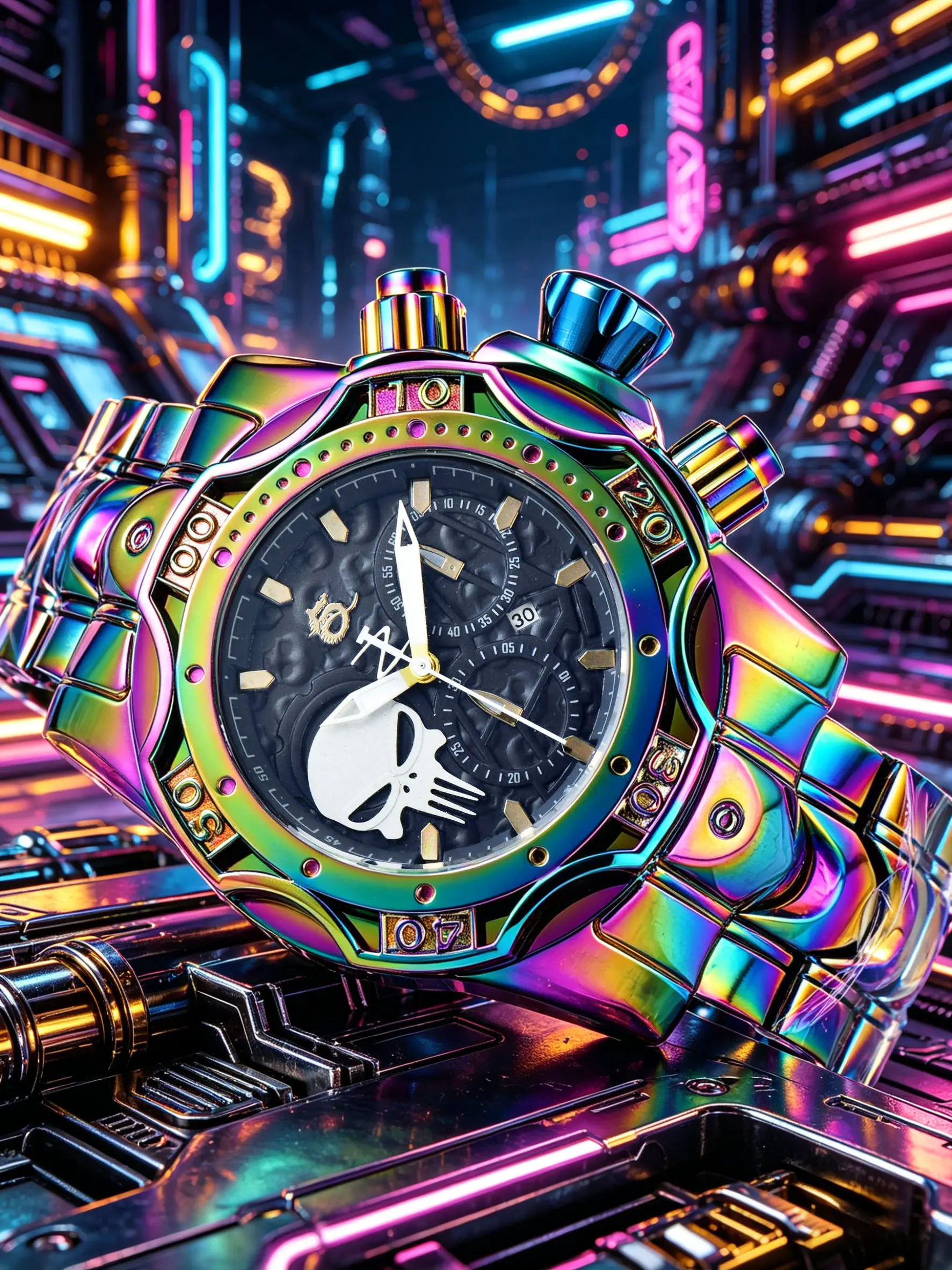 Litchi Texture Leather Strap High-End Punk Men's Business Large Watch, Multi-Time Zone Personalized Watch, Gift Box Included, Analog Quartz Watches