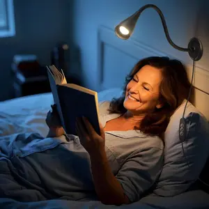 Dim Book Lights for Reading at Night,USB Goose Reading Lights for Books in Bed Headboard,LED Night Lights Plug into Wall,Adhesive Wall Lights for Bedroom,Portable Plug in Wall Sconces Hardwired,1 Pack : Everything Else