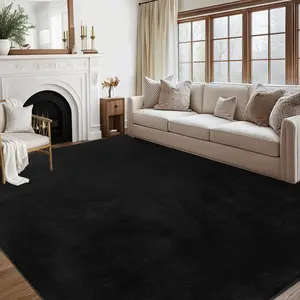 Garvee Washable Area Rug Large Size Faux Cashmere Solid Color Soft Non-slip Modern Bedroom Rug Ultra-thin and Foldable for Living Room Children's Room Nursery Office and Apartment carpet