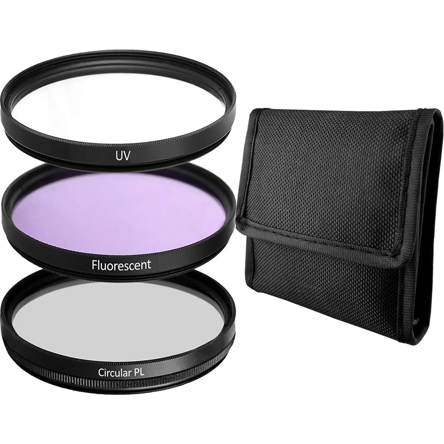 52MM Pro Lens Filter Kit Bundle with Accessories - Includes CPL Polarizer, UV, FL-D Fluorescent Filters, Universal Camera Lens Compatibility, Travel Case
