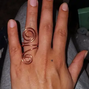 Handcrafted Copper Spiral Ring for Women - Unique Style Adjustable Finger Jewelry
