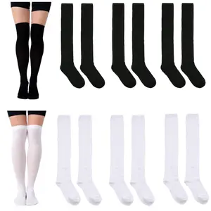 6/3 Pairs Women's Elegant Thigh-High Over-the-Knee Socks,Extra Long Boot Stockings Set,Women Leg Warmer Sock of Daily,Hang Out,Travel,Halloween Christmas Party Gifts