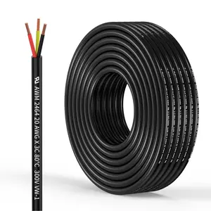 20 Gauge 3 Conductor Electrical Wire Oxygen-Free Copper Cable 25FT/7.7M Flexibl TZMOIK