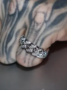 Chic Charm Unique Cubic Zirconia Ring From Cuba Cuban Chain Ring Casual Ring Linked Men's Trendy Hip-hop Jewelry It Is An Exquisite Gift for Family and Friends Suitable for Both Men and Women Daily Vacation Music Festival Party ，Gift for Her