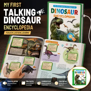 Roaring Dinosaur Sound Toy for Kids – 100+ Dinosaurs & 400+ Interactive Sounds! Touch-Activated Learning Toy That Brings Prehistoric Creatures to Life | Perfect Gift for Dino-Lovers Ages 3-8