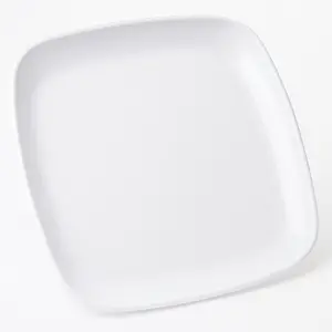 Elegant 14" Square White Plastic Serving Platter