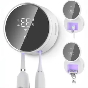 Smart Toothbrush Disinfector Dryer, Infrared Sensor, 60°c Heating, UV Sterilization, Wall-Mounted, Wireless Charging, Multi-Functional, UV Toothbrush Sterilizer Holder