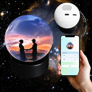 Memory Orb Crystal Ball Video Player - 2.7" 3D Digital Display Sphere, WiFi Photo/Video Upload from Phone, Glass Home Decor Music Box, Love Gift Couple Love Gifts for Anniversary Memorial