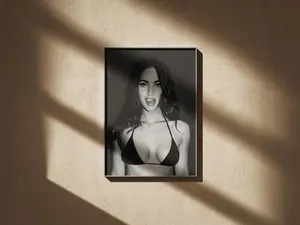 [Sale off up to 50%] [No frame, Free Ship] Megan Fox Poster, Celebrity Wall Art, Rolled Poster Print, Bedroom Decor, Gift for Movie Fans, Movie Memorabilia, Vintage Black White Design