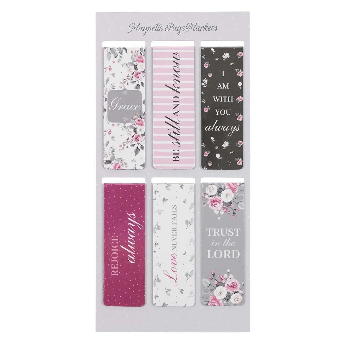 Pink Roses Theme Magnetic Bookmark Set, Office Stationery for Bookmarking Needs