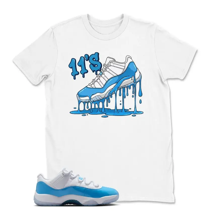 University Blue 11 Sneaker Match Tee, Blue White Low 11 Top Outfit Shirt, Casual Streetwear Graphic T-Shirt for Men Women, Everyday Cotton Unisex Tee