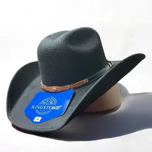 Men’s Black Faux Felt Cowboy Hat. Western Cowboy Hat for Men. Wide Brim Ranch Style Hat. Sombrero Vaquero De Hombre. Sombrero De Caballero.