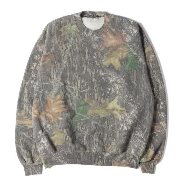 90s Real Tree Camo All-Over Crew Neck Sweatshirt Mossy Oak Camouflage Pattern Vintage 1990s Outdoors Jerseys Long Sleeves Men's Tops, Casual Streetwear, Gift For Men