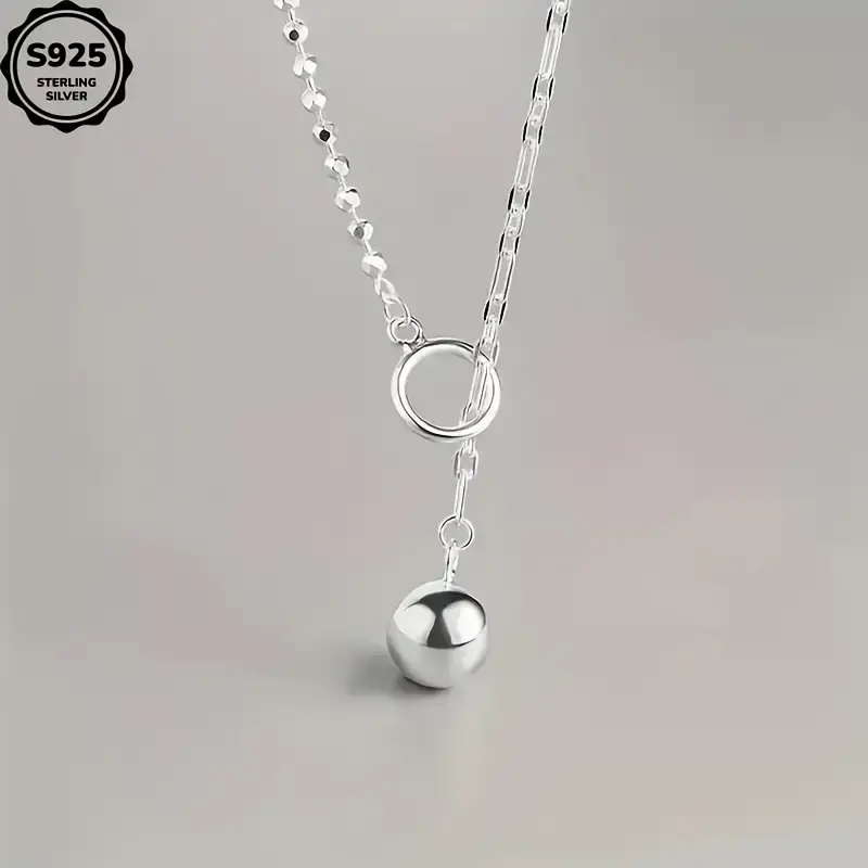 Bead Ring Round Bead Pendant Necklace - Light Luxury Fashion Accessory for Hip-Hop and Graduation Seasons, Suitable for Men & Women, Mya Design Style Geometric Elegant Modern mother's day gift cross necklace initialnecklace chains for men necklaces men