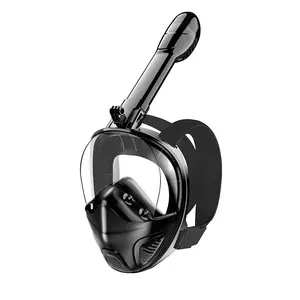 1pcs/Black Full Face Snorkeling Mask For Adults And Teenagers, Snorkeling Equipment, With Detachable Camera Holder, Panoramic 180° Field Of View, Anti-fog And Anti-leakage Snorkeling Mask For Men And Women