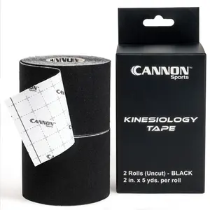 Cannon Sports Uncut Kinesiology Tape - 2 Rolls 2" x 16' Per Roll - Premium Cotton Elastic Athletic Tape - Waterproof & Latex Free – Support for Sports, Injury, Joint Stability, & Weightlifting