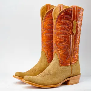 Honey Rough-Out Boots - French Toe