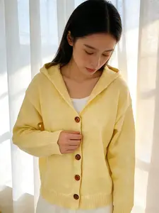 Women's Soft Comfortable Cardigan, Casual Button Front Design Knit Outerwear for Daily Wear, Elegant Long Sleeve Knitwear for Spring & Fall & Winter