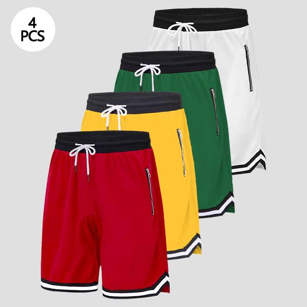 Men’s casual athletic shorts with zippered pockets, breathable polyester fiber, elastic waistband, available in multiple colors; basketball shorts and sportswear suitable for running, training, and fitness. Men’s casual athletic shorts with zippered pockets, breathable polyester fiber, elastic waistband, available in multiple colors; basketball shorts and sportswear suitable for running, training, and fitness.